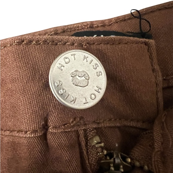 Y2K Juniors Brown Cargo Mini Skirt w Chain - Picture 3 of 6